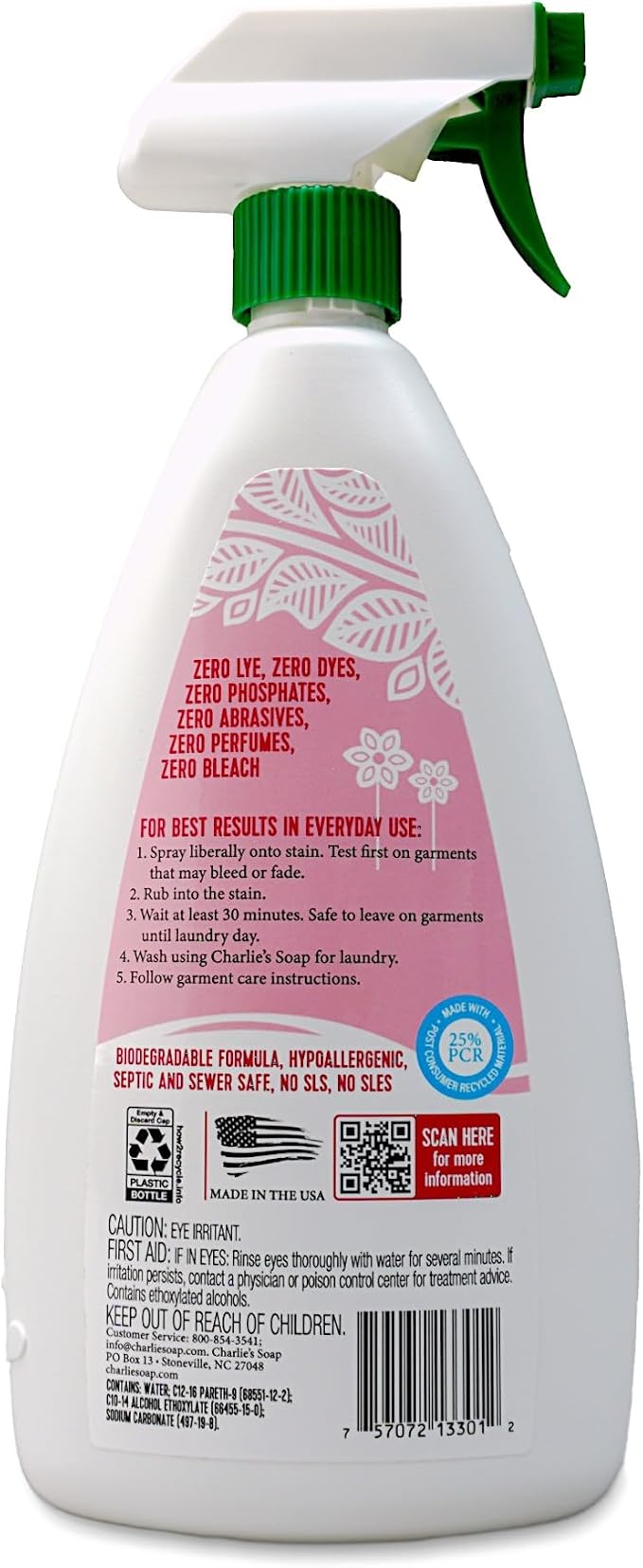 Charlie’s Soap Laundry Pre-Spray Stain Remover, Natural Laundry Pretreat and - Image 2