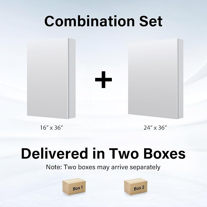WELLFOR 40" x 36" Bathroom Medicine Cabinet - Image 8
