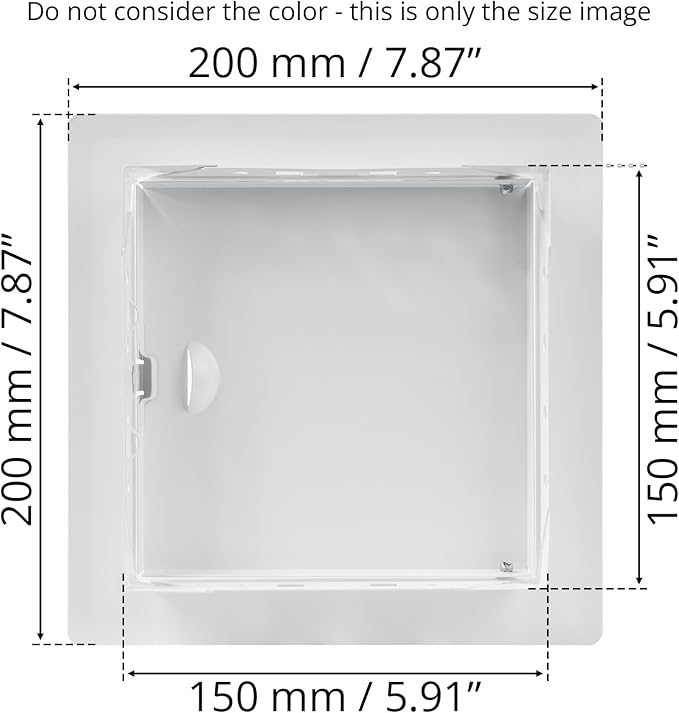 6 x 6 Inch White Access Panel – Metal Rectangular Wall & Ceiling Access Door - Image 3