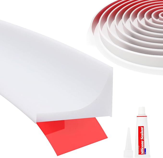 Shower Threshold Water Dam Barrier 39", Silicone Sealant Included, Collapsible by DLYYPLUS