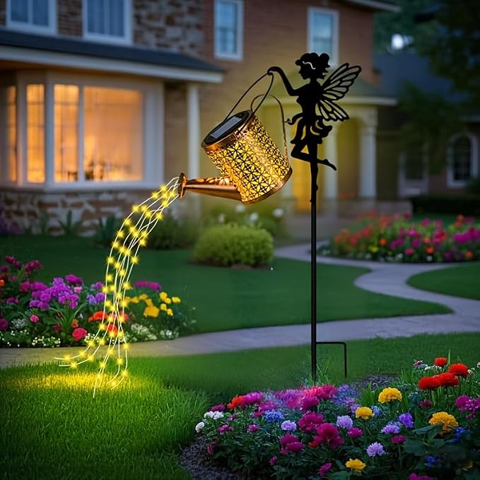 Solar Watering Can Light Garden Decorations Outdoor Weatherproof Shower Lights by Mianzu