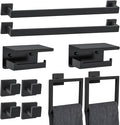 10 Pieces Black Towel Bar Set Bathroom Hardware Accessories Set Upgraded Toilet by Woekme