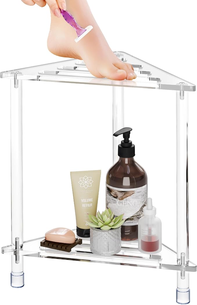 FEXIA Shower Foot Rest for Shaving Legs, 14in Waterproof Corner Shower Stool by FEXIA