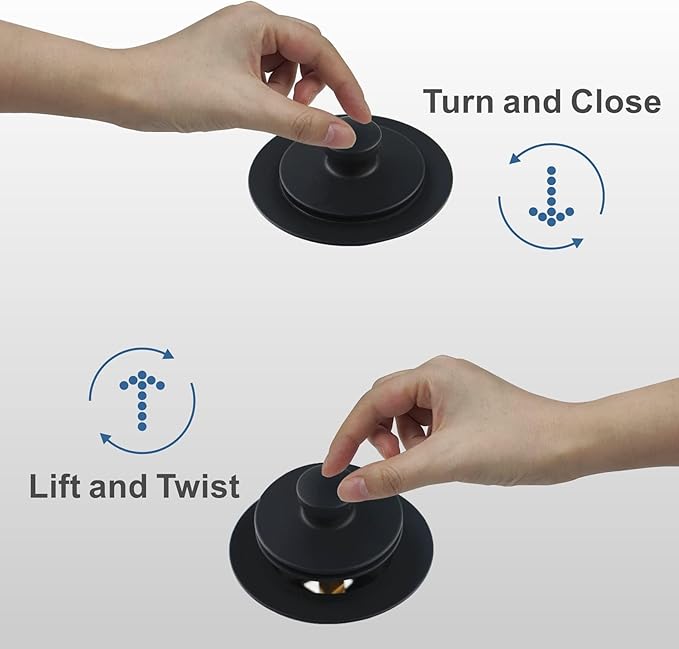 Black tub Drain Lift &Turn Tub Trim Set - Image 4