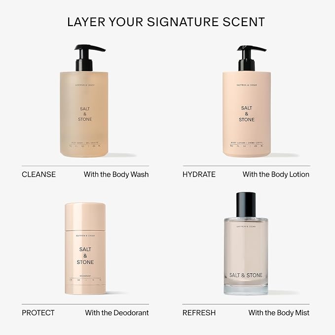 Salt & Stone Body Mist, Saffron & Cedar Scent, Skincare Infused Hair & Body - Image 8