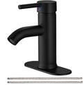 Matte Black Bathroom Faucet Single Hole Single Handle Aerator Spout Bath Basin by Greenspring
