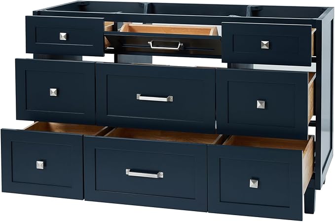 ARIEL Monroe 54 inch Bathroom Vanity Without Sink in Midnight Blue, Bathroom - Image 3