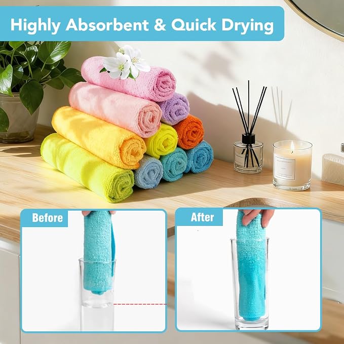 Orighty Washcloths Towels Set 20 Pack, Highly Absorbent and Soft Feel - Image 3
