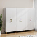 White Storage Cabinet Set of 3, 69” Tall Storage Cabinet w/ 2 Doors Adjustable by NOVAMAISON