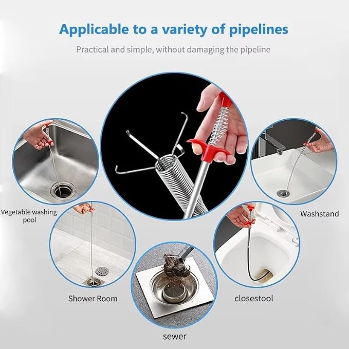 Plumbing Four-claw Hook Dredger Sewer Toilet Tool Manual Toilet Grab Hair - Image 2
