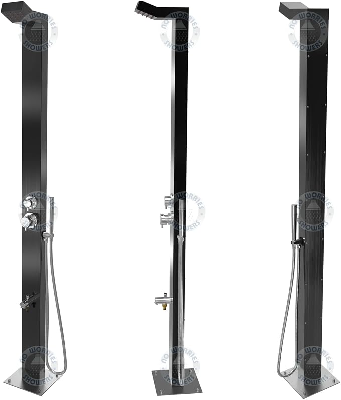 Bondi Black ADA 316 Marine Grade Stainless Steel Outdoor Shower Panel-No Rust! - Image 4