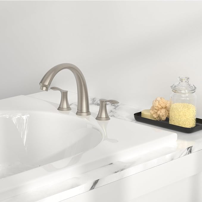 8 inch Widespread Roman Tub Faucet, Lava Odoro Brushed Nickel Tub Faucet - Image 9
