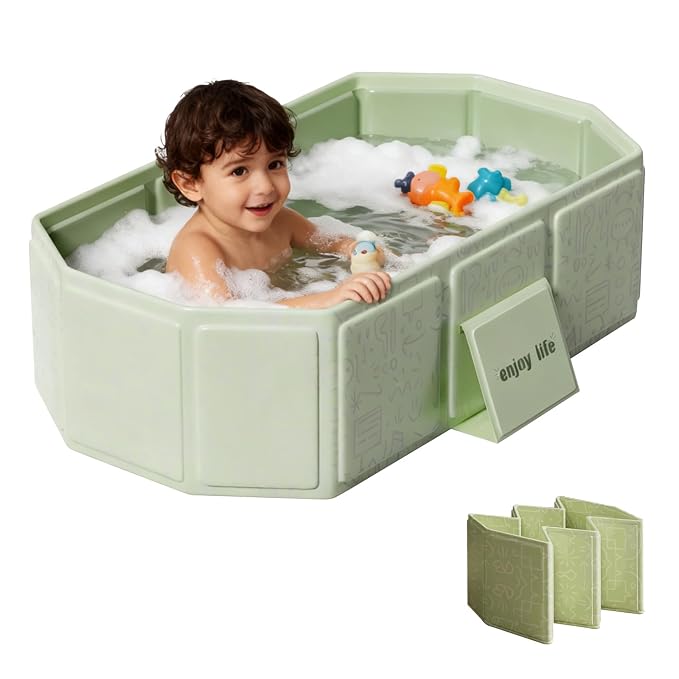 Collapsible Baby Bathtub for Infants & Toddlers, Foldable & Leak-Proof by IcyByte
