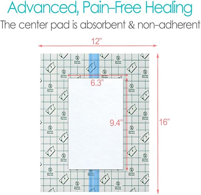12"x15.7" Waterproof Shower Cover Incision Bandages - Image 4