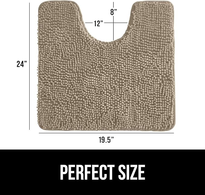 GORILLA GRIP Plush Absorbent Shaggy Chenille Bath Rug Mat - Image 2