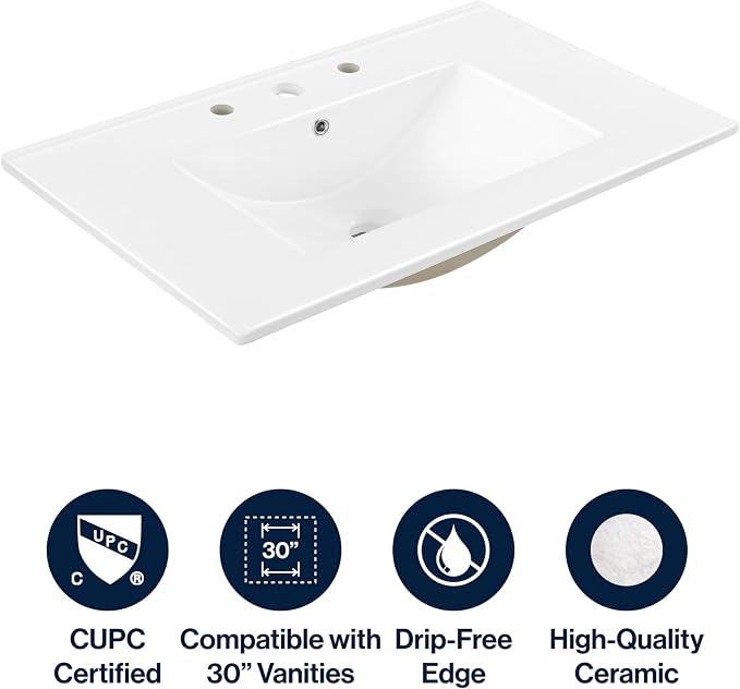 JONATHAN Y SNK1002A Ancillary 3-Hole 30 in. W x 18.25 in. D Classic - Image 5