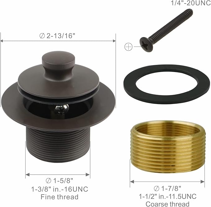 Bronze Tub Drain and Overflow Kit - Image 5
