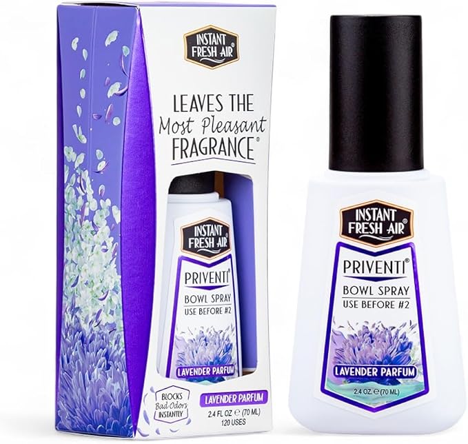 Signature PRIVENTI Toilet Spray, Lavender Parfum Bathroom Spray by INSTANTFRESHAIR