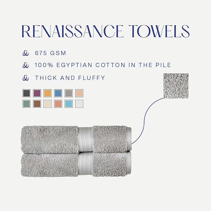 Christy Renaissance 6 Piece Towel Set | Dove Grey | 100% Egyptian Cotton | - Image 5