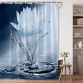 Lotus Shower Curtain Blue Flower Elegant Blooming Floral by showercurtain