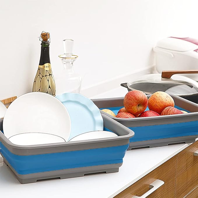 Collapsible Dish Pans – 10L Foldable Sink Tub, 14.5'' x 10.5'' x 5", Compact - Image 5