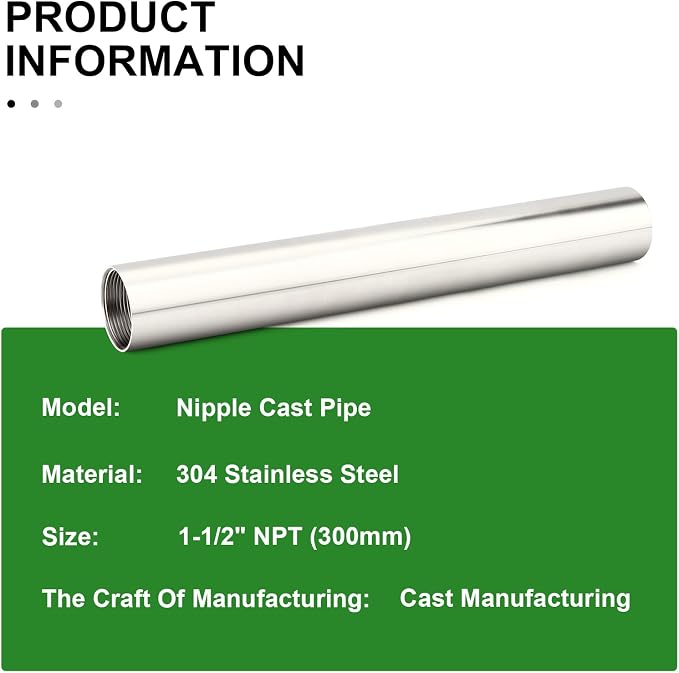 TAISHER 1PCS Stainless Steel Pipe Fittings, 1-1/2" NPT Female x 1-1/2" NPT - Image 5