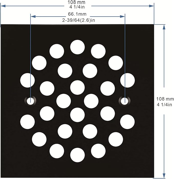 Square 4-1/4 Inch Screw-in Shower Drain Cover Replacement Square Floor Drainer - Image 2