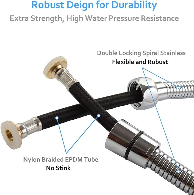 Extra Long Hand Shower Hose 118", Angle Simple Stainless Steel Flexible Shower - Image 3
