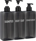 Segbeauty 16.9oz Black Shampoo and Conditioner Dispenser, 500ml Pre-Printed by Segbeauty