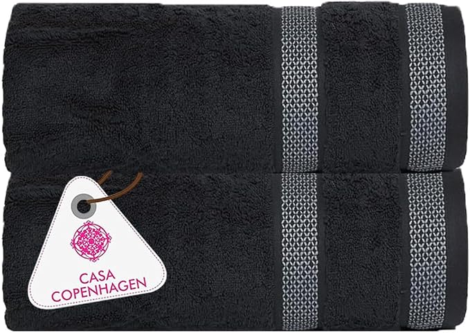 CASA COPENHAGEN Solitaire Towel, 2 Piece Bath Sheet Towel Set- Pine Grey by CASACOPENHAGEN