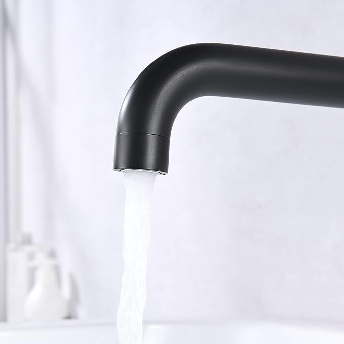 SUMERAIN Wall Mount Tub Filler Matte Black Bathtub Faucet High Flow Two Cross - Image 4