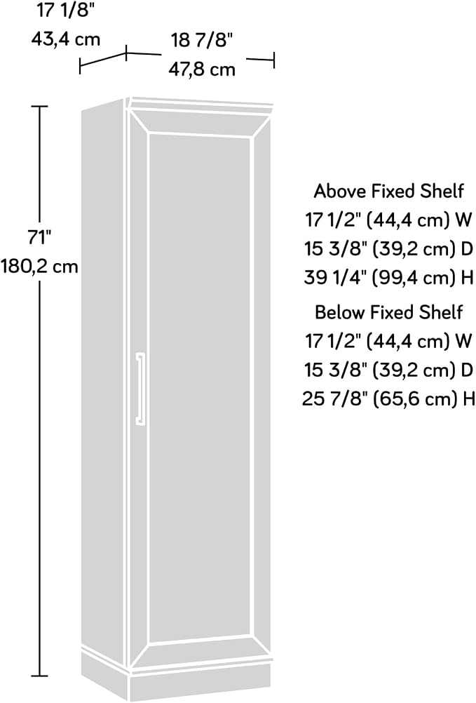 Sauder HomePlus Narrow Pantry Storage Cabinet Slim Single Door - Image 3