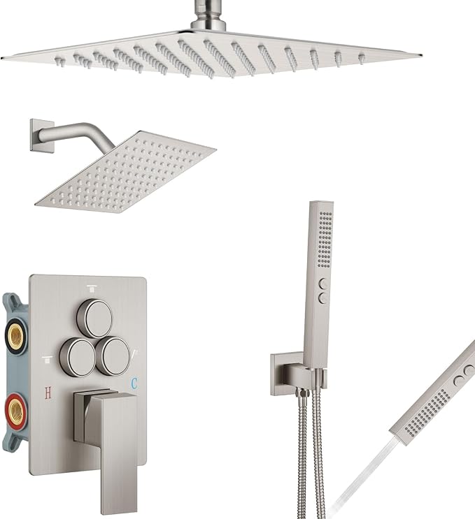Aolemi Shower Faucet Set Ceiling Mount Shower System Rough-in Valve and Shower by Aolemi