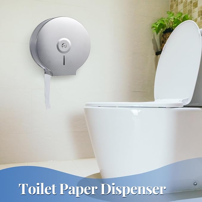 Mifoci 2 Pcs Industrial Toilet Paper Holder Commercial Roll Dispenser Wall - Image 6