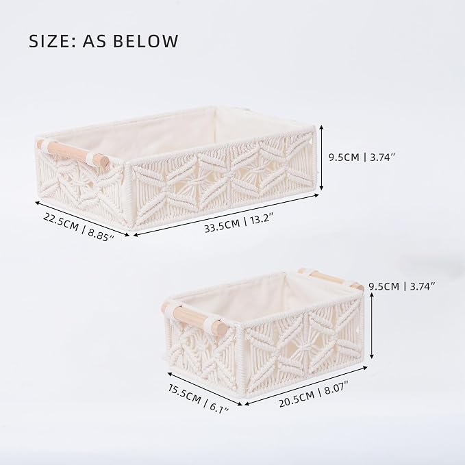YAHUAN Macrame Storage Baskets - Image 2