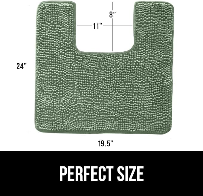 GORILLA GRIP Plush Absorbent Shaggy Chenille Bath Rug Mat - Image 2