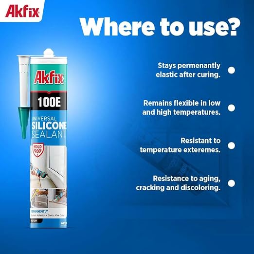 Akfix 100E RTV Grey Silicone Caulk - Image 5