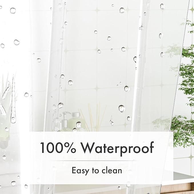 Amazer Frosted Shower Curtain Liner, 72x84 Plastic Shower Liner PEVA Medium - Image 4