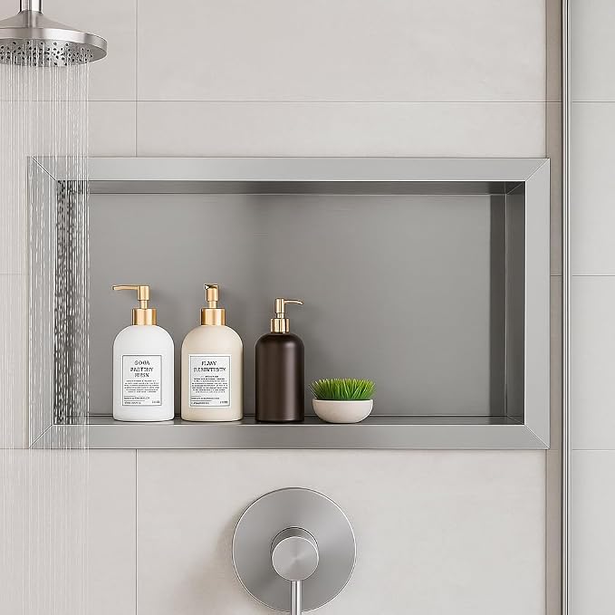 Stainless Steel Shower Niche No Tile Needed Recessed - Image 2