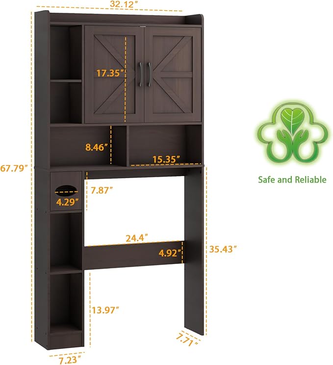 Vabches Over The Toilet Storage Cabinet, Farmhouse Storage Cabinet Over Toilet - Image 2