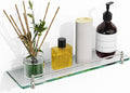 Glass Bathroom Shelves, Brushed Nickel Floating Shelves by HOMELIFE