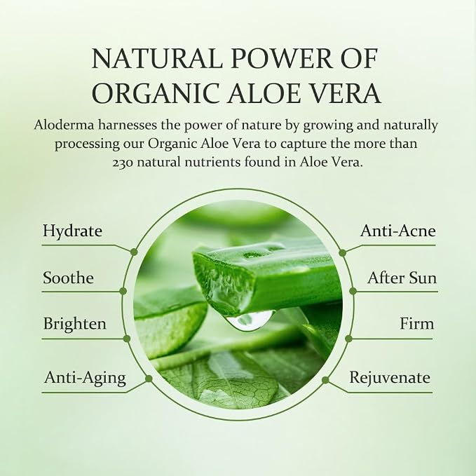 Aloderma Organic Aloe Vera Gel for Face & Body, 96% Pure Aloe Gel Made within - Image 5