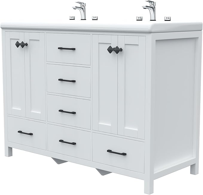 51 inch Bathroom Sink Vanity Combo, Large Freestanding Double Bath Vanity Sink - Image 6