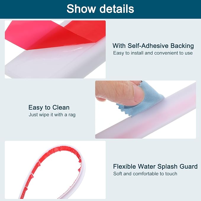 uxcell 59 Inch Collapsible Shower Barrier Stopper Water Splash Guard Blocker - Image 4