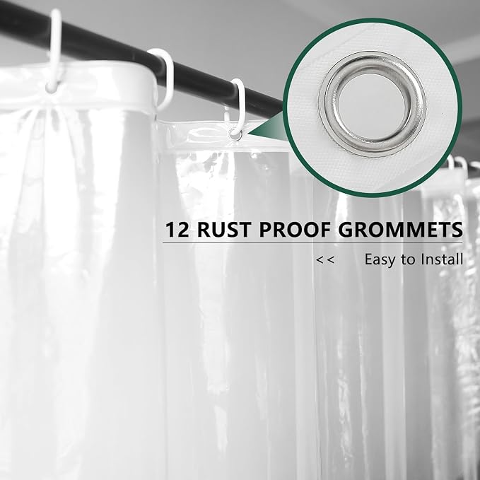 AooHome Extra Long Clear Plastic Shower Curtain Liner, 72x84 Premium Light - Image 3
