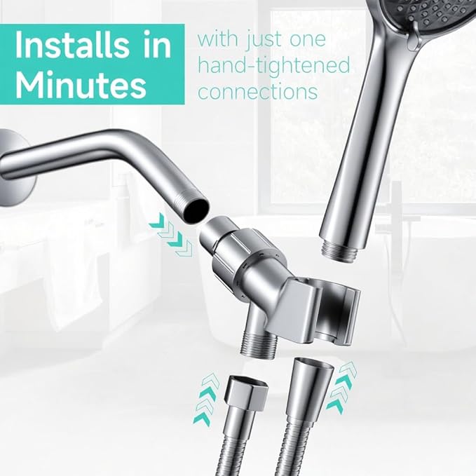 Adjustable Handheld Shower Head Holder, Universal Shower Hose and Shower Arm - Image 2