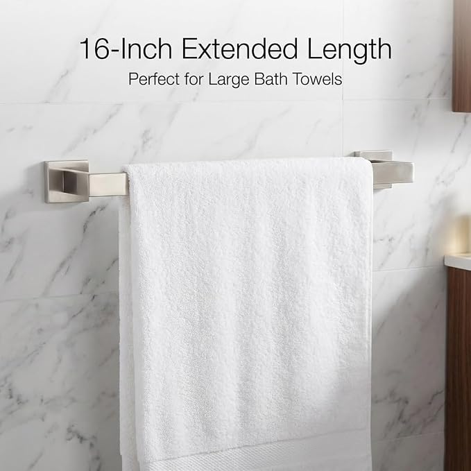 5 Piece Bathroom Hardware Set Brushed Nickel, SUS304 Stainless Steel Towel Bar - Image 3
