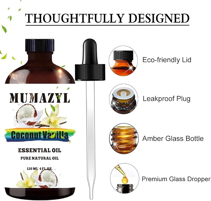 Coconut Vanilla Essential Oil, Coconut Vanilla Oil 4 Fl Oz 120ML - Image 2