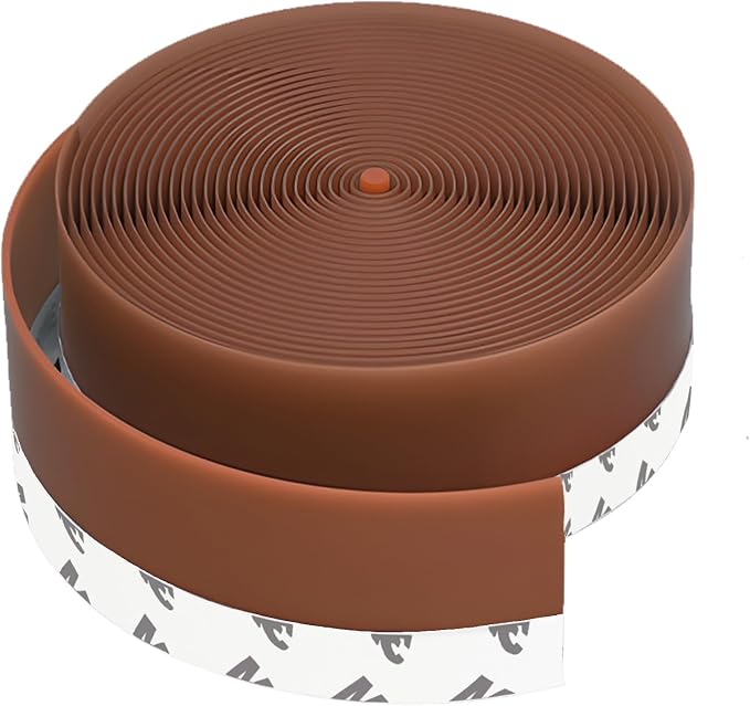 1.0in Brown Weather Stripping Door Seal – Flexible Silicone, Strong Adhesive by WigtdaWeatherStripping