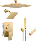 VANFOXLE Shower Faucet Set Brushed Gold Shower System, Push Button Diverter by VANFOXLE